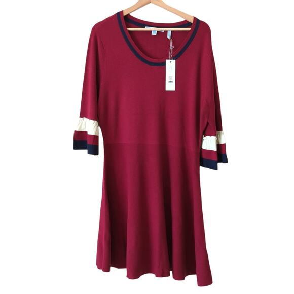 NWT Draper James Women's Viscose Knit Berry Bell Sleeve Sweater Dress XXL $150 - Picture 3 of 12